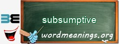 WordMeaning blackboard for subsumptive